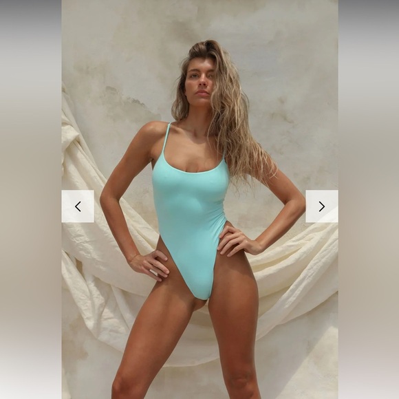 Free People x Toast High Cut One-Piece Swimsuit Sz S in Island Paradise NWT 93 - Picture 2 of 16